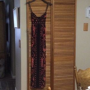 Chic Black and Pink Maxi Dress